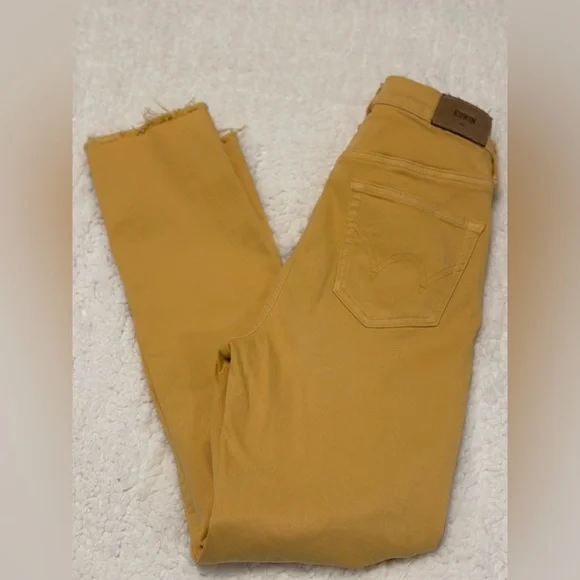 Anthropologie Edwin Bree Slim Raw Hem Women's Jeans Yellow Size 26 EUC - Picture 12 of 12